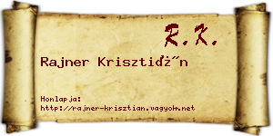 Rajner Krisztián névjegykártya